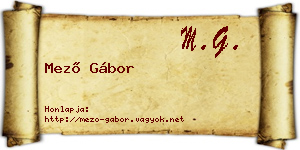 Mező Gábor névjegykártya